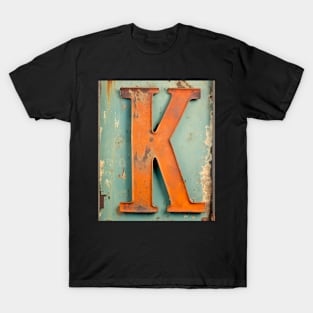 Rusty Letter "K" Monogram K initial T-Shirt